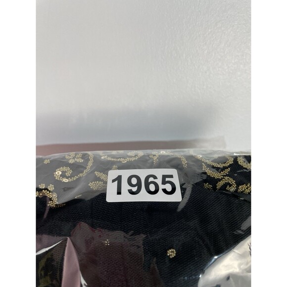 Vtg Y2K Dress 3/4 Black Gold Floral Mini Babydoll Whimsigoth Fairygrunge Mesh - Picture 15 of 15